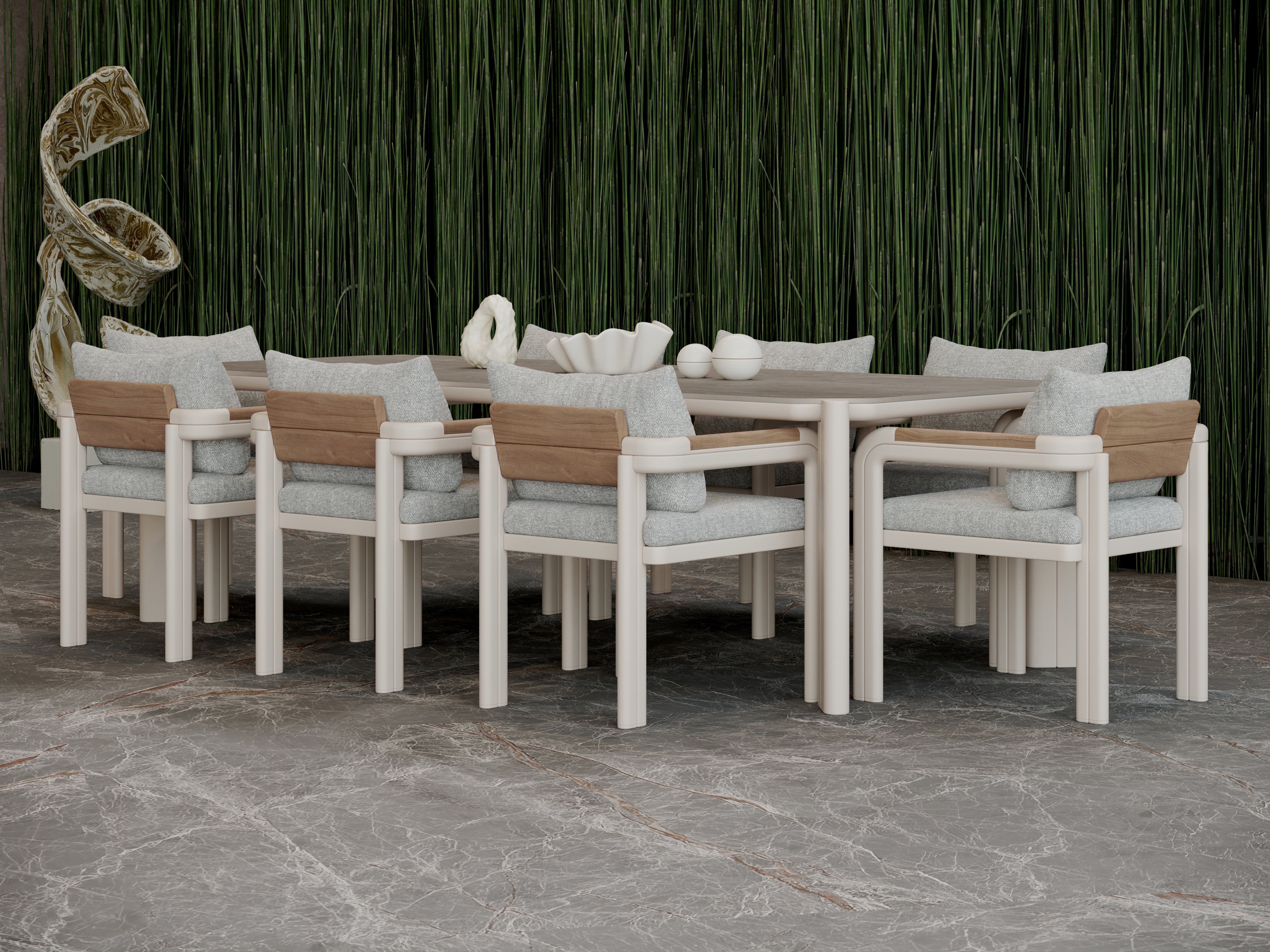 Stół jadalniany outdoor ALVO-bisque 8-osobowy