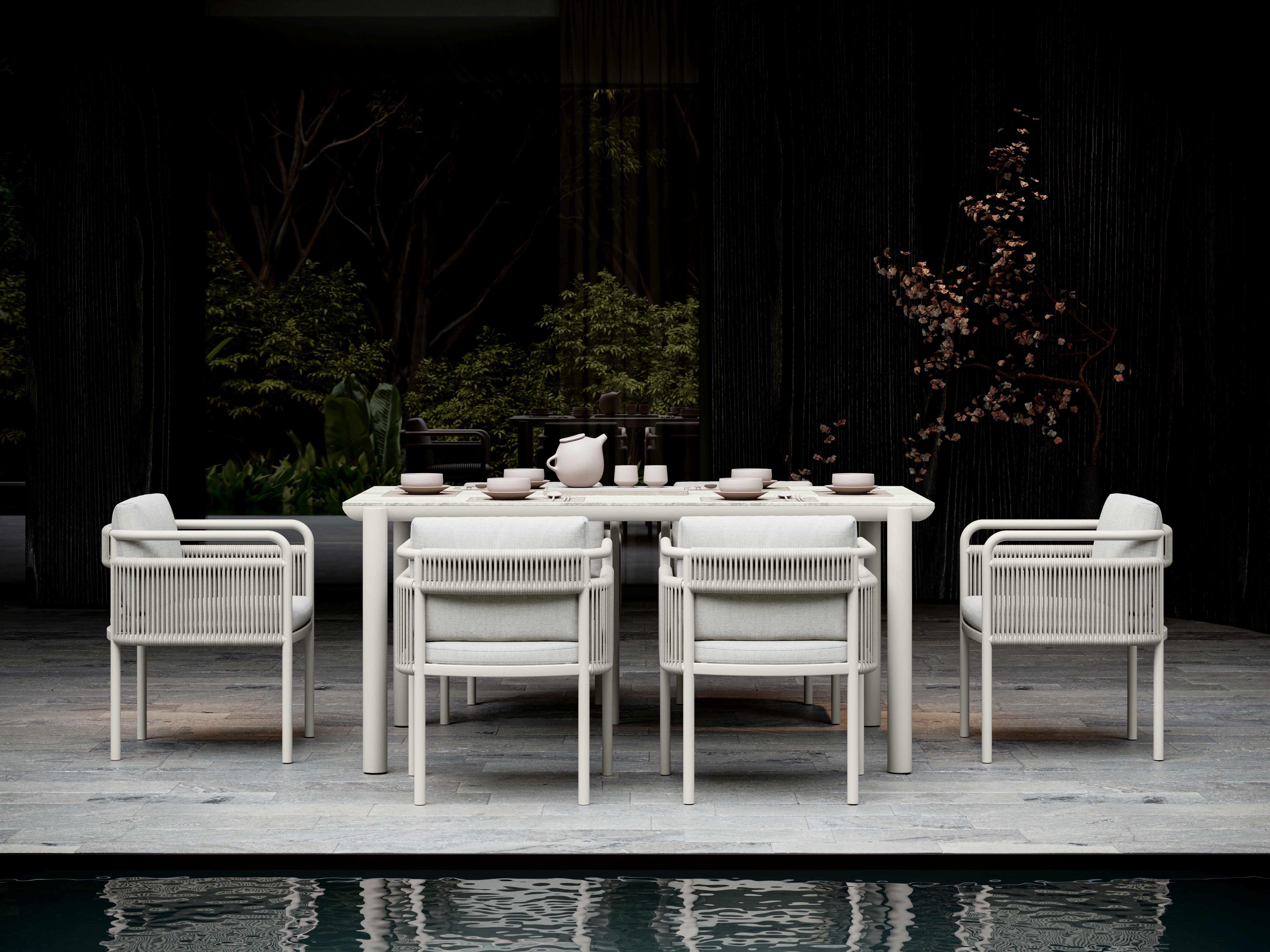 Zestaw jadalniany outdoor LINK-bisque