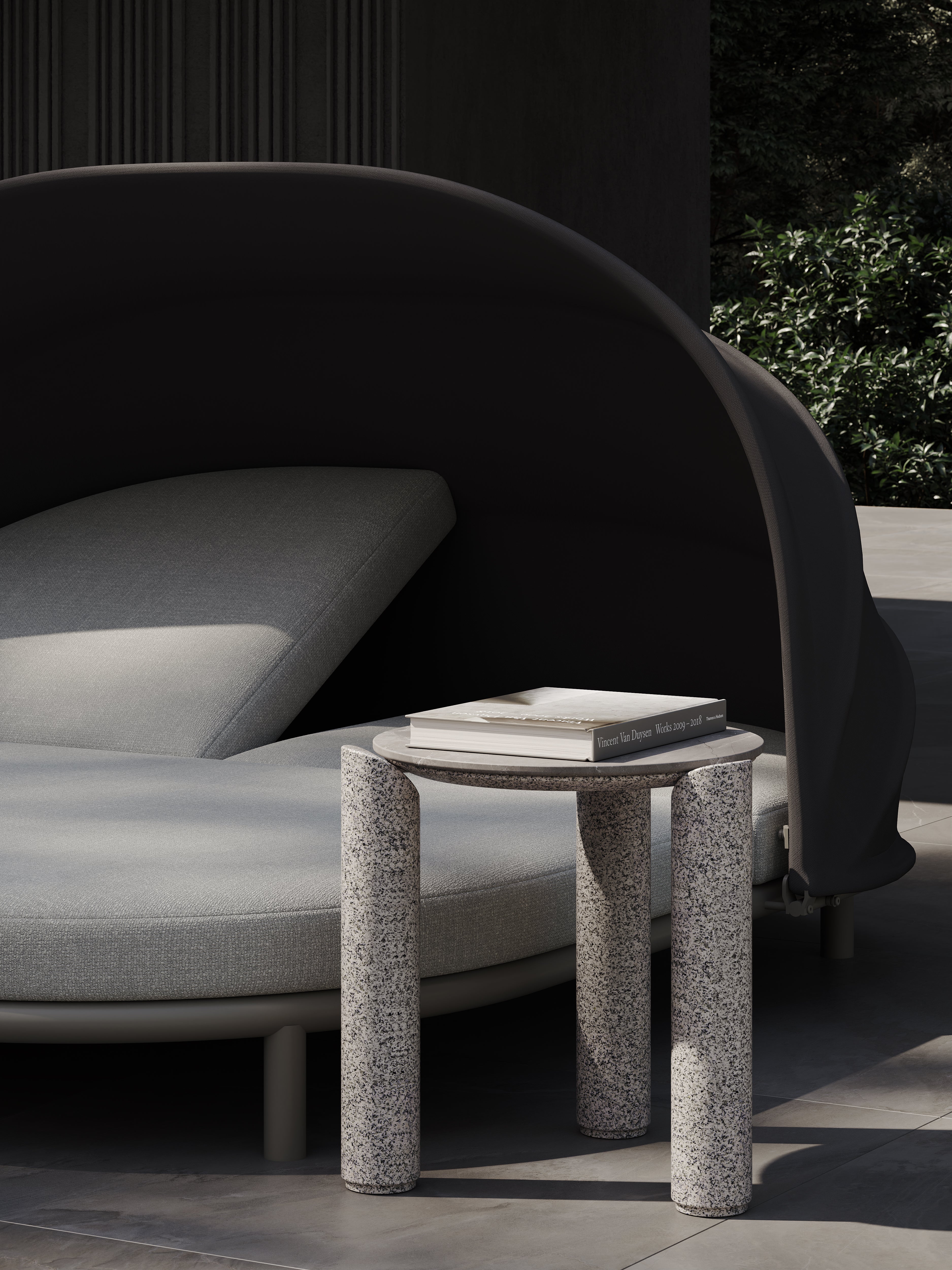 Stolik kawowy outdoor LORVAIN-silver S