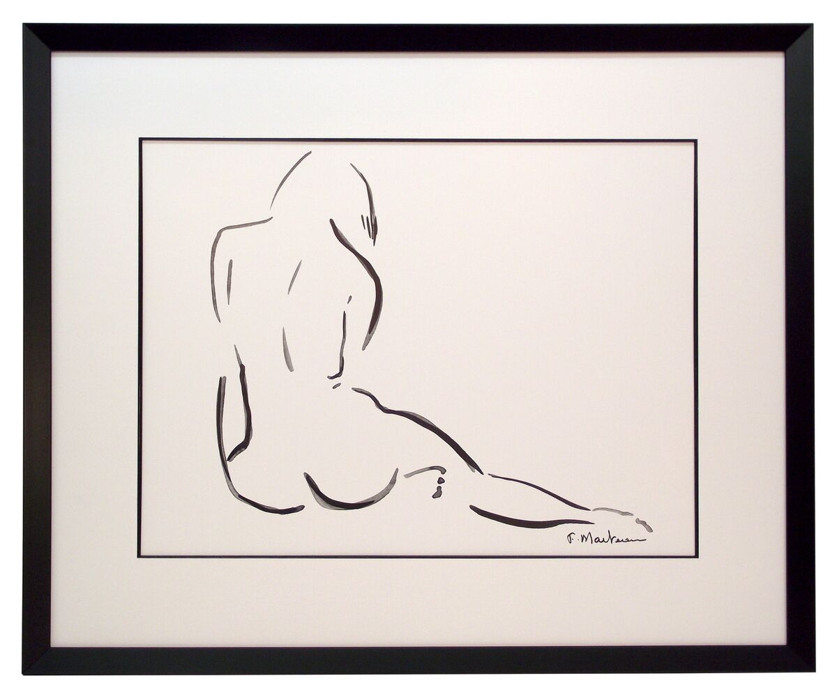 Obraz Akt Lilly 67x55 cm w czarnej drewnianej ramie