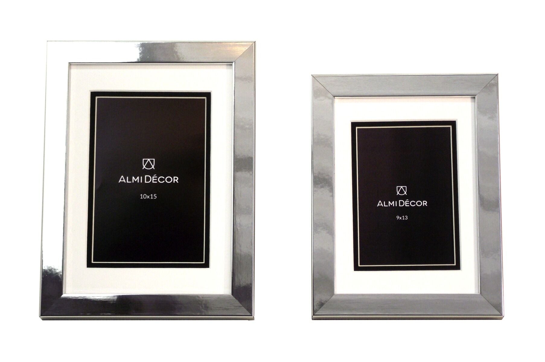Ramka AlmiDecor 10x15 cm srebrna białe passe-partout
