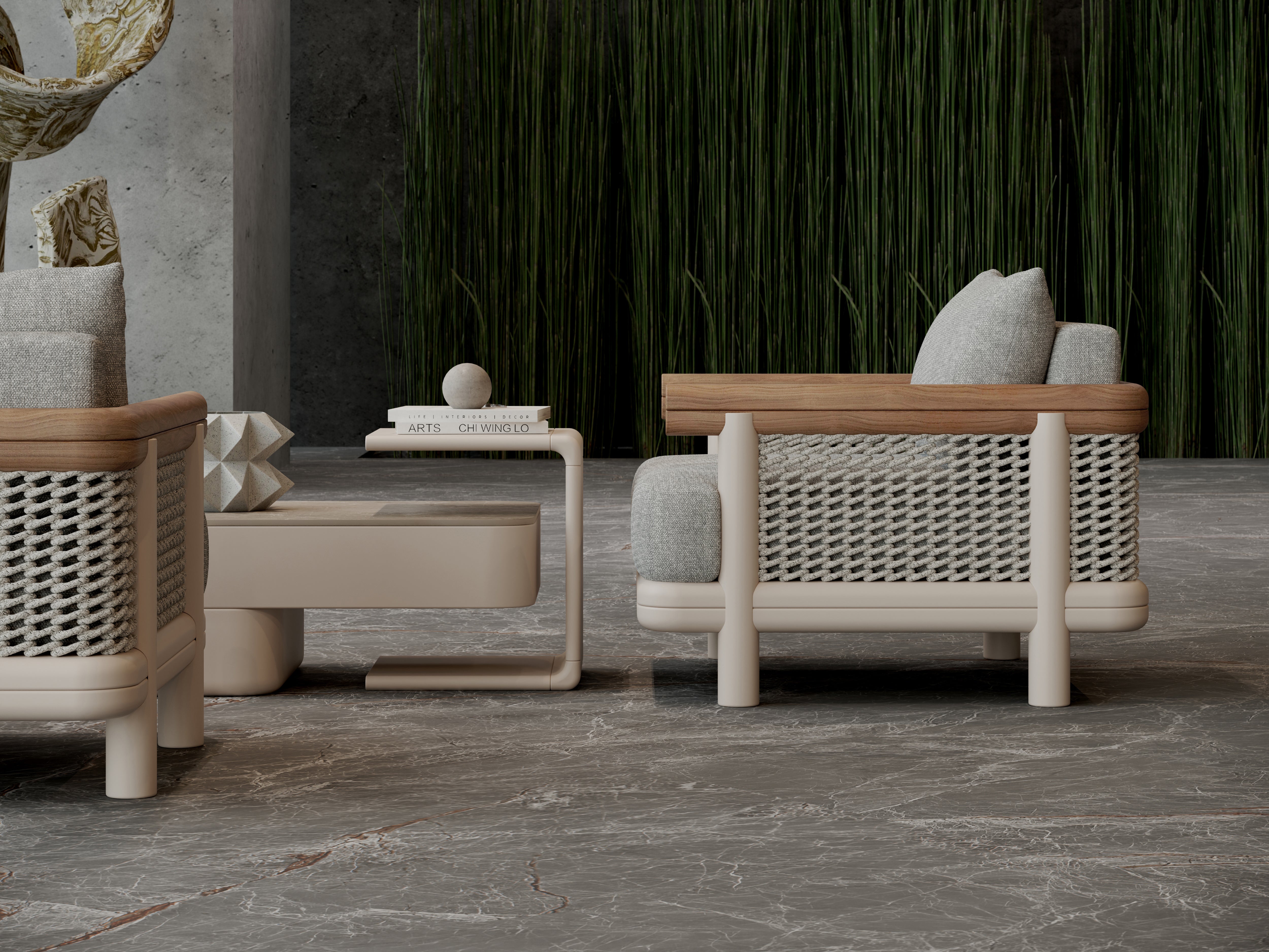 Stolik pomocniczy outdoor aluminiowy ALVO-bisque