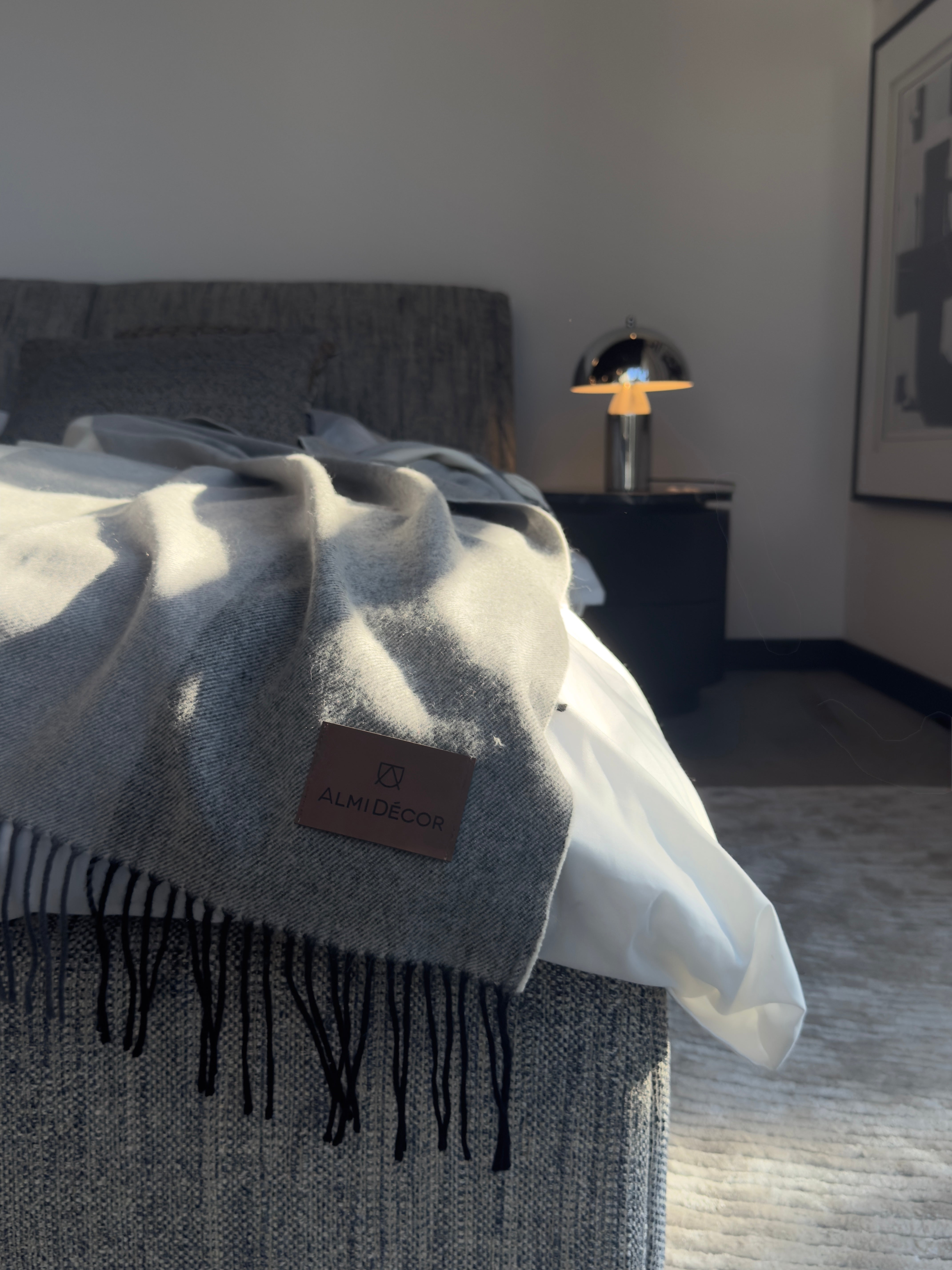 Koc z kaszmiru i wełny AlmiDécor Gray