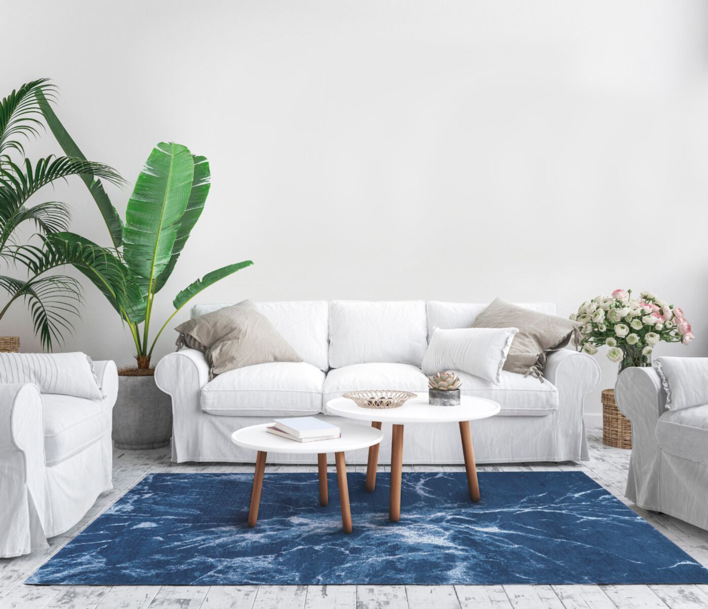 Easy-clean blue abstract Atlantic carpet