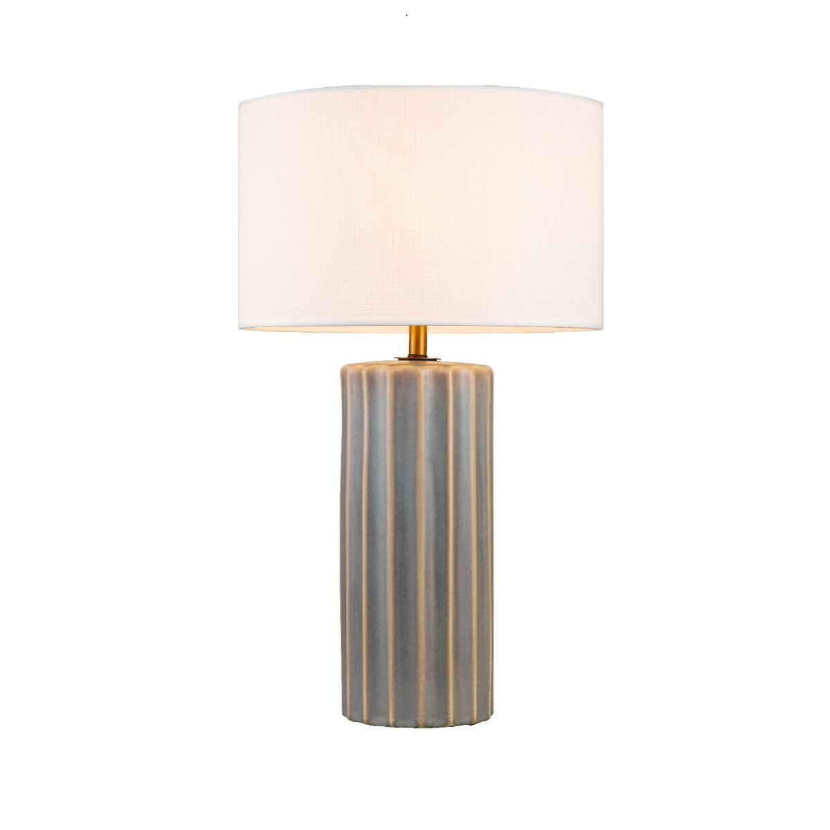 lampa stolowa ceramiczna z bialym abazurem