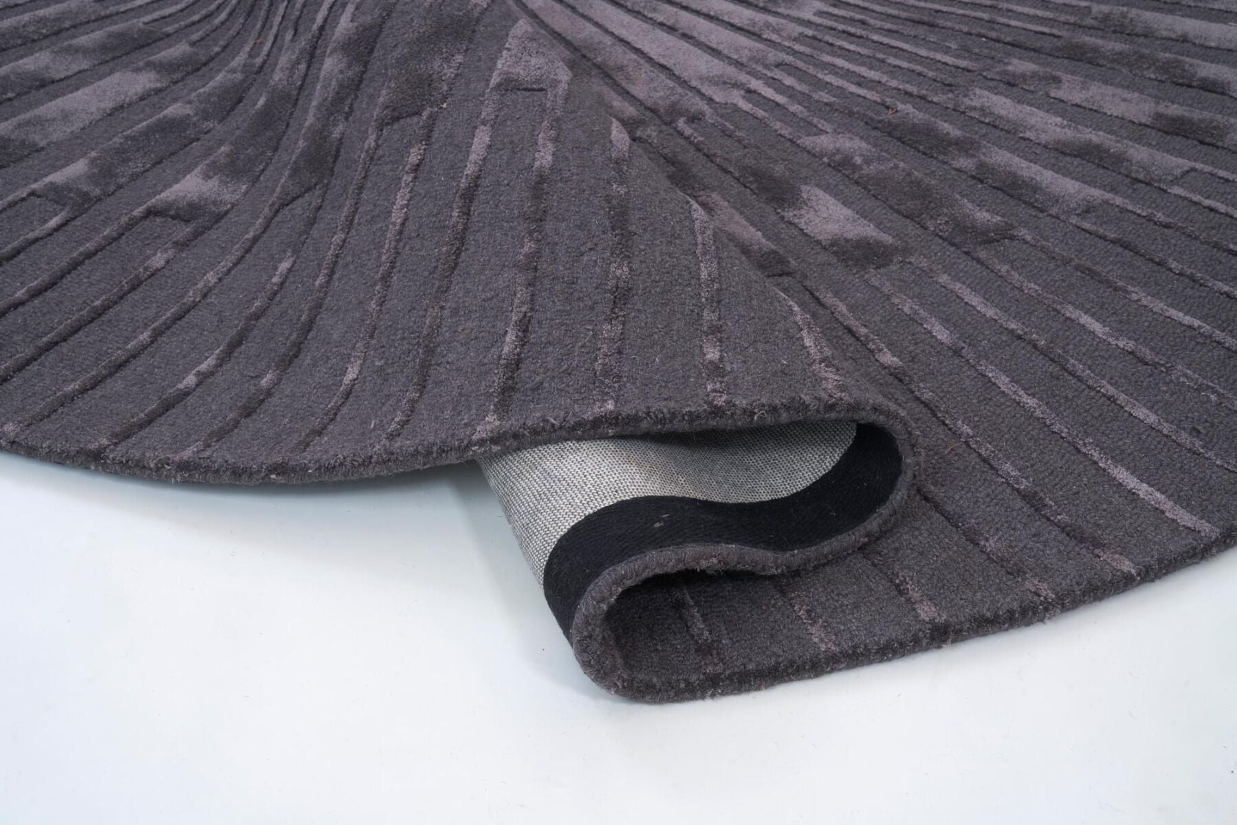 Dywan ręcznie tkany Radius Dark Gray Round