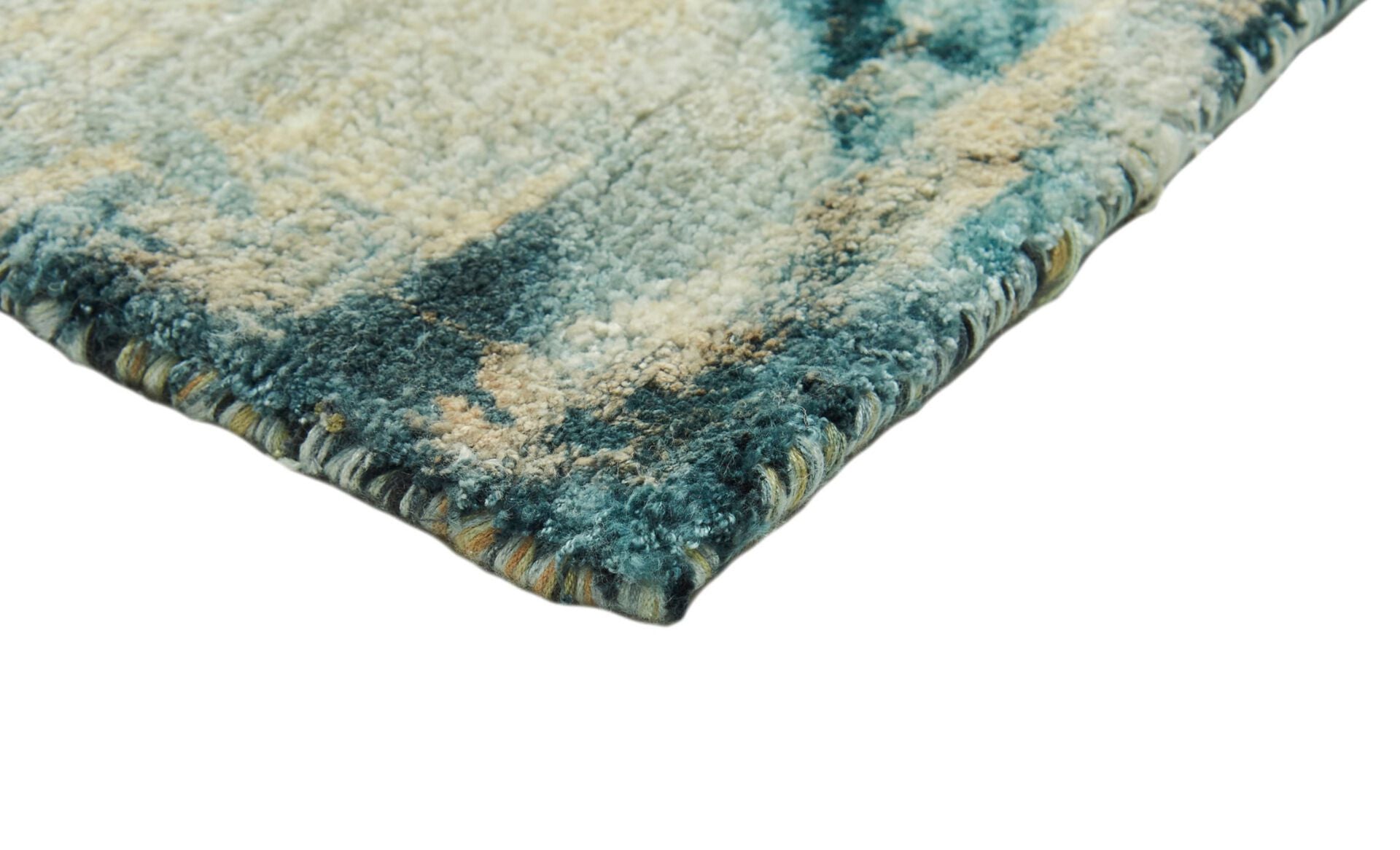 Ferno Aqua Gold Hand-Knotted Rug
