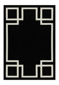 Hampton Black Art Deco Easy Clean Rug
