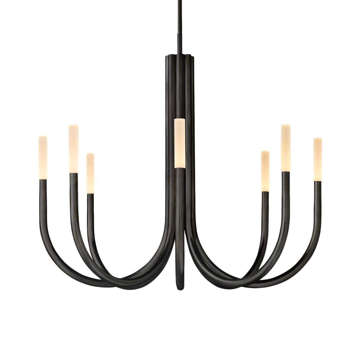 Lampa wisząca IMPRESSO II czarna z matowymi szklanymi kloszami