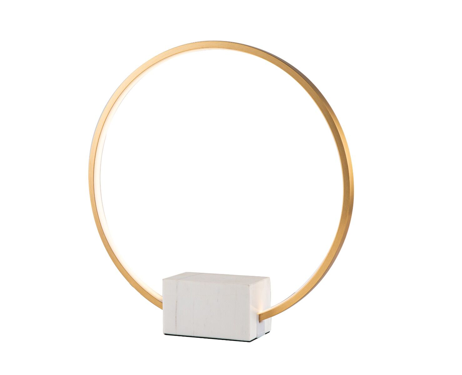 Lampa w postaci ringu LED z marmurową podstawą