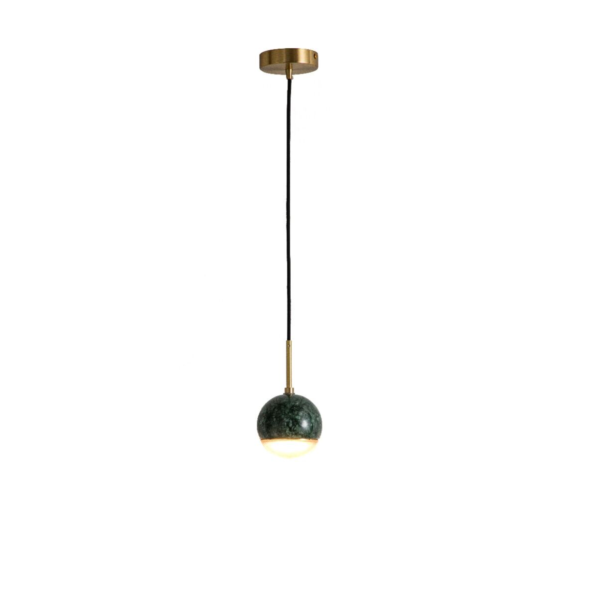 Okrągła lampa wisząca z marmurową obudową