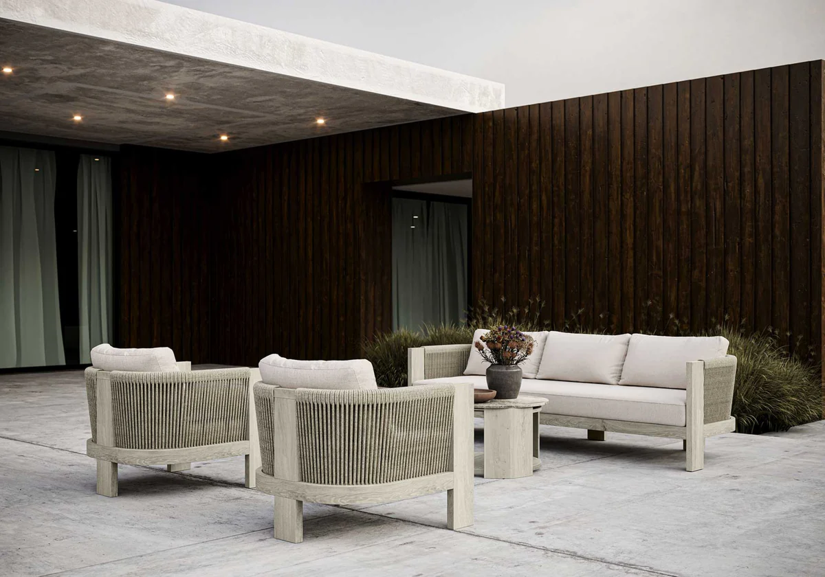 sofa Ralph-Ash i stolik kawowy na tarasie