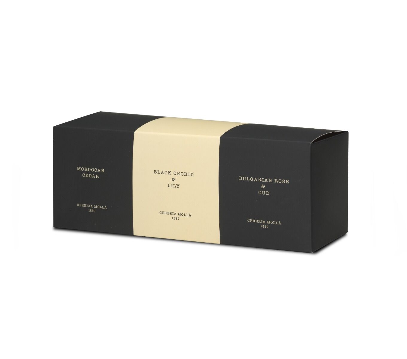 SET OF 3 SMALL CANDLES 70g BULGARIAN ROSE&OUD, BLACK ORCHID&LILY, MOROCCAN CEDAR