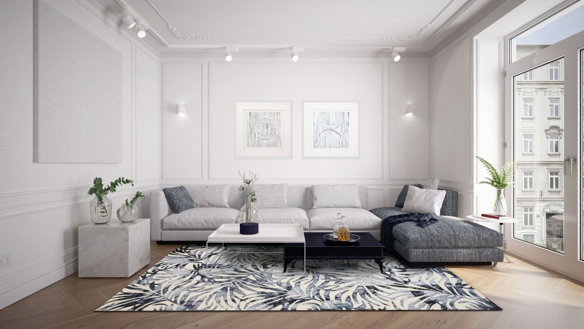 Botanica Blue Hand-Knotted Rug
