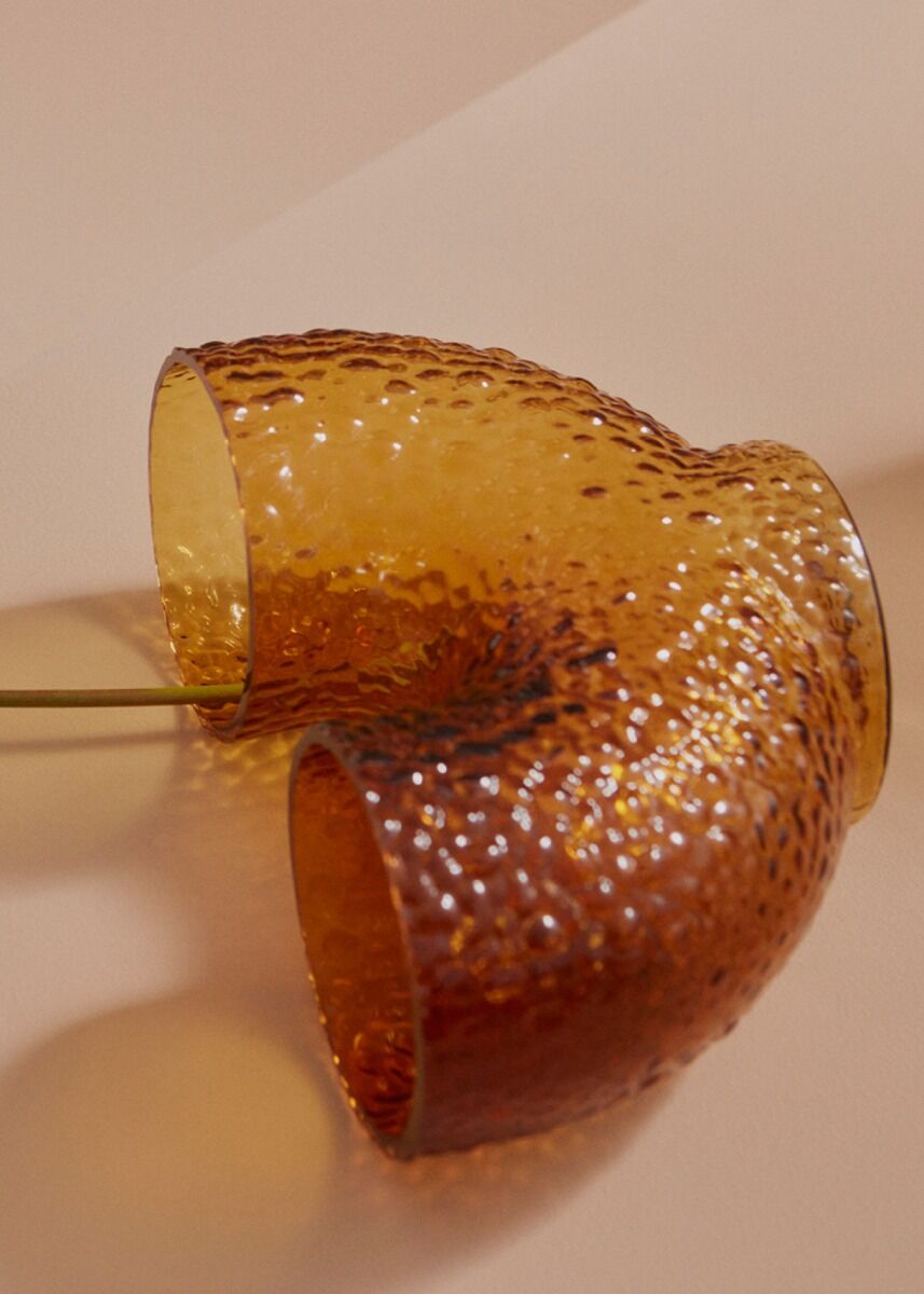 Arura Low Amber Vase