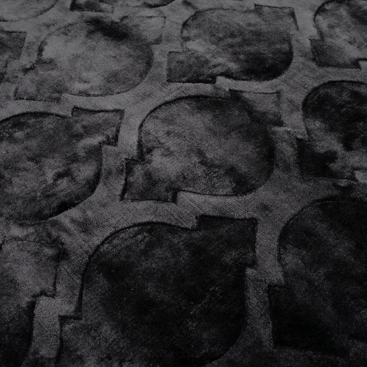 Hand-woven carpet anthracite Moroccan clover Tangier