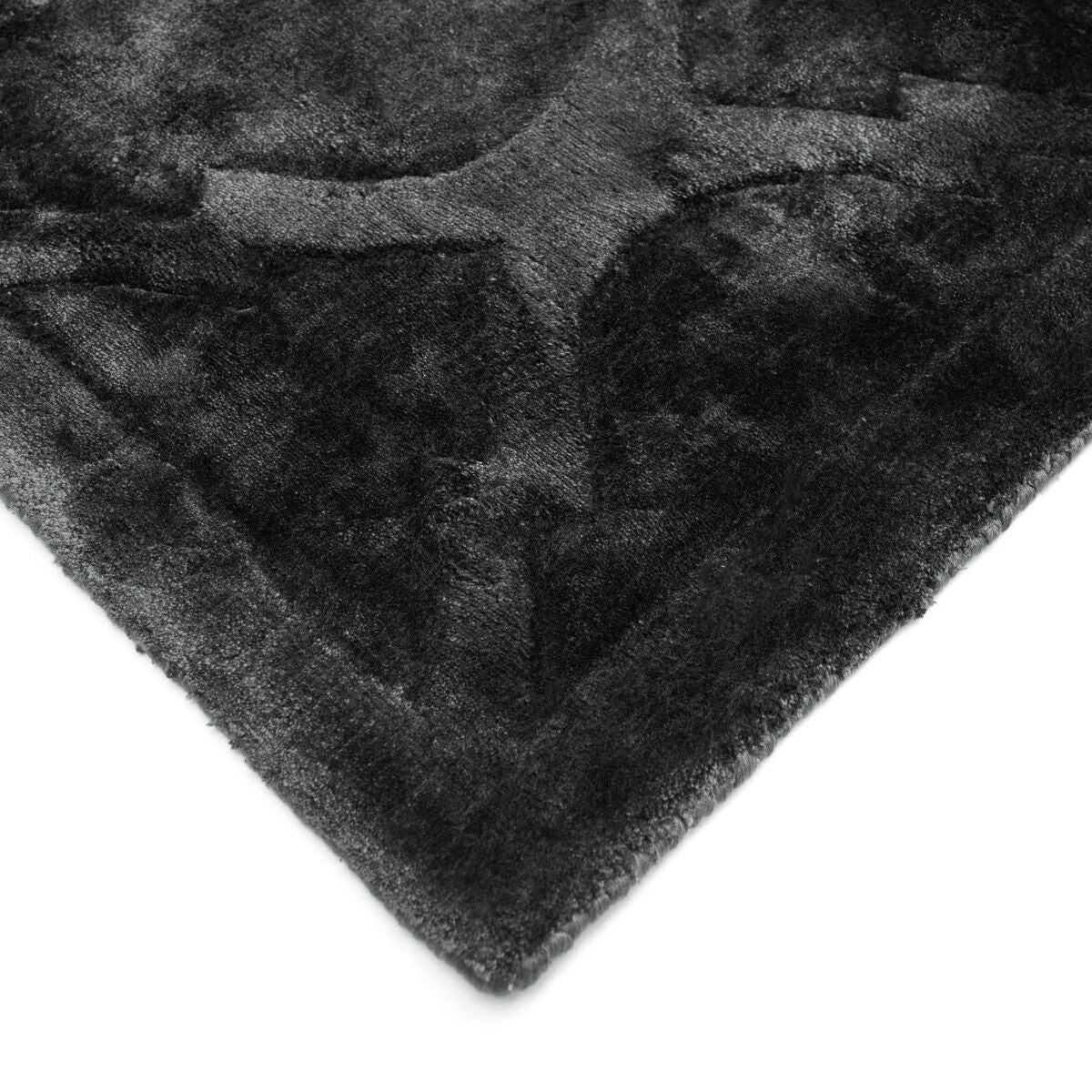 Hand-woven carpet anthracite Moroccan clover Tangier