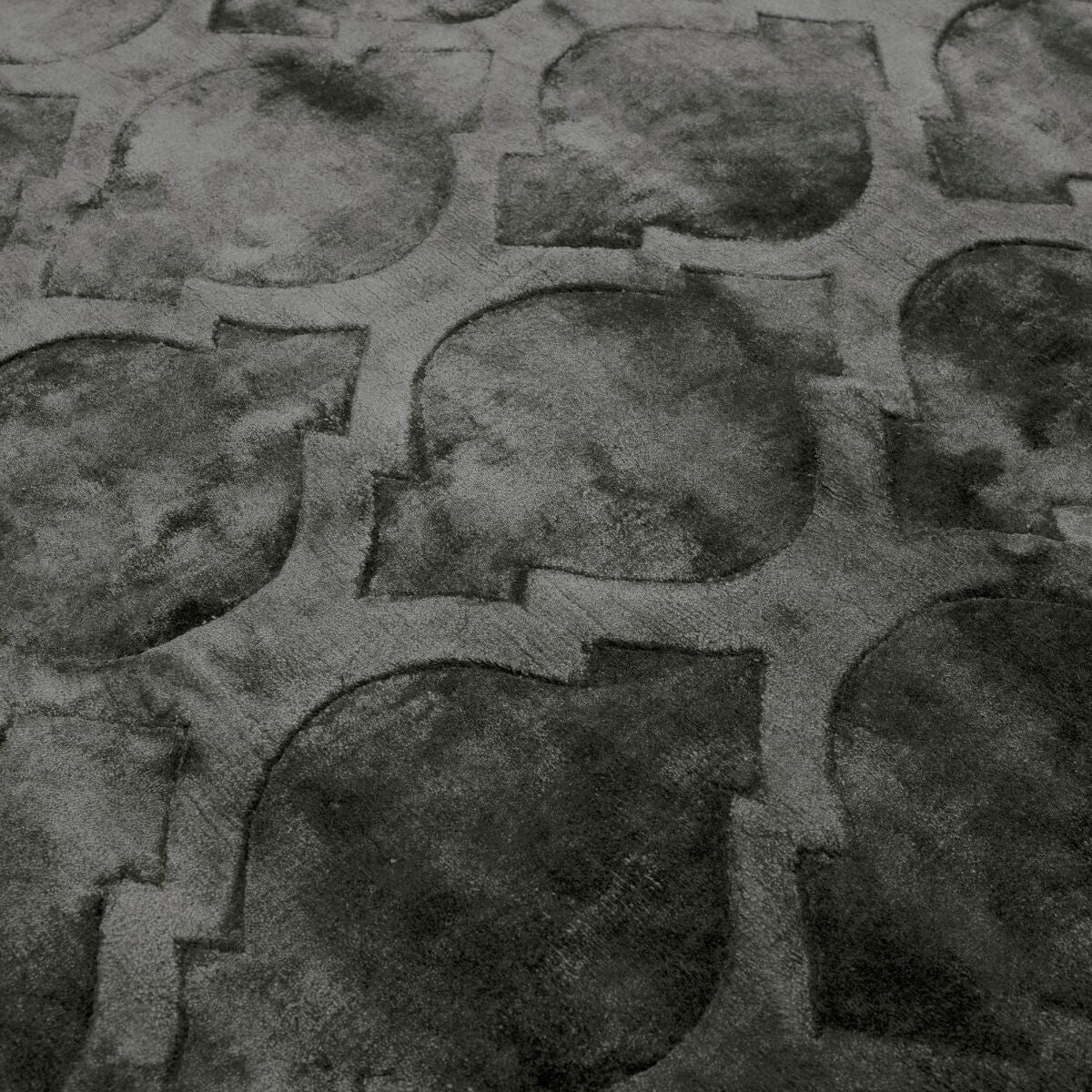 Hand-woven rug gray clover Moroccan Tangier