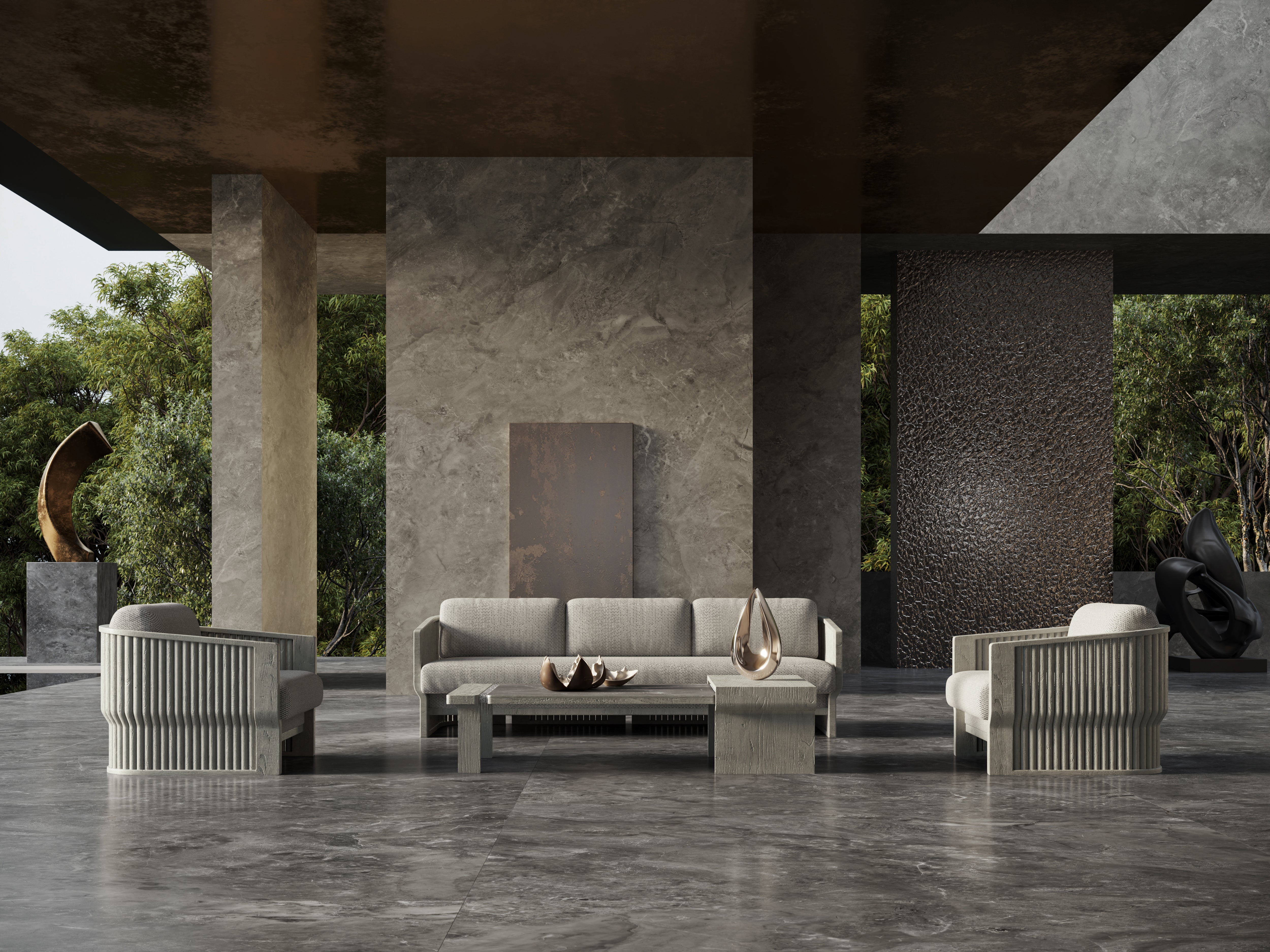 Sofa outdoor ELYTHIA-ash 3-osobowa