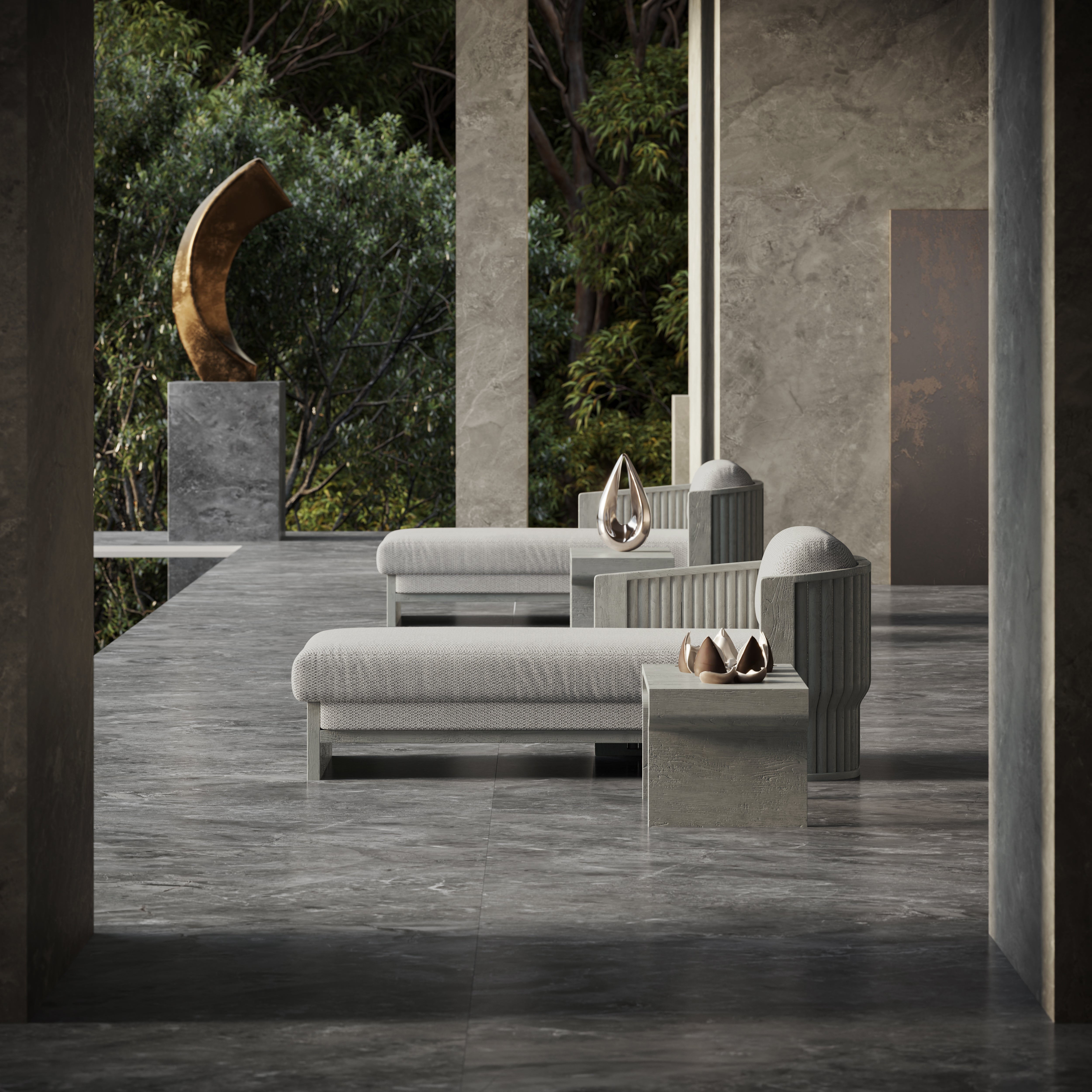 Zestaw daybed outdoor ELYTHIA-ash
