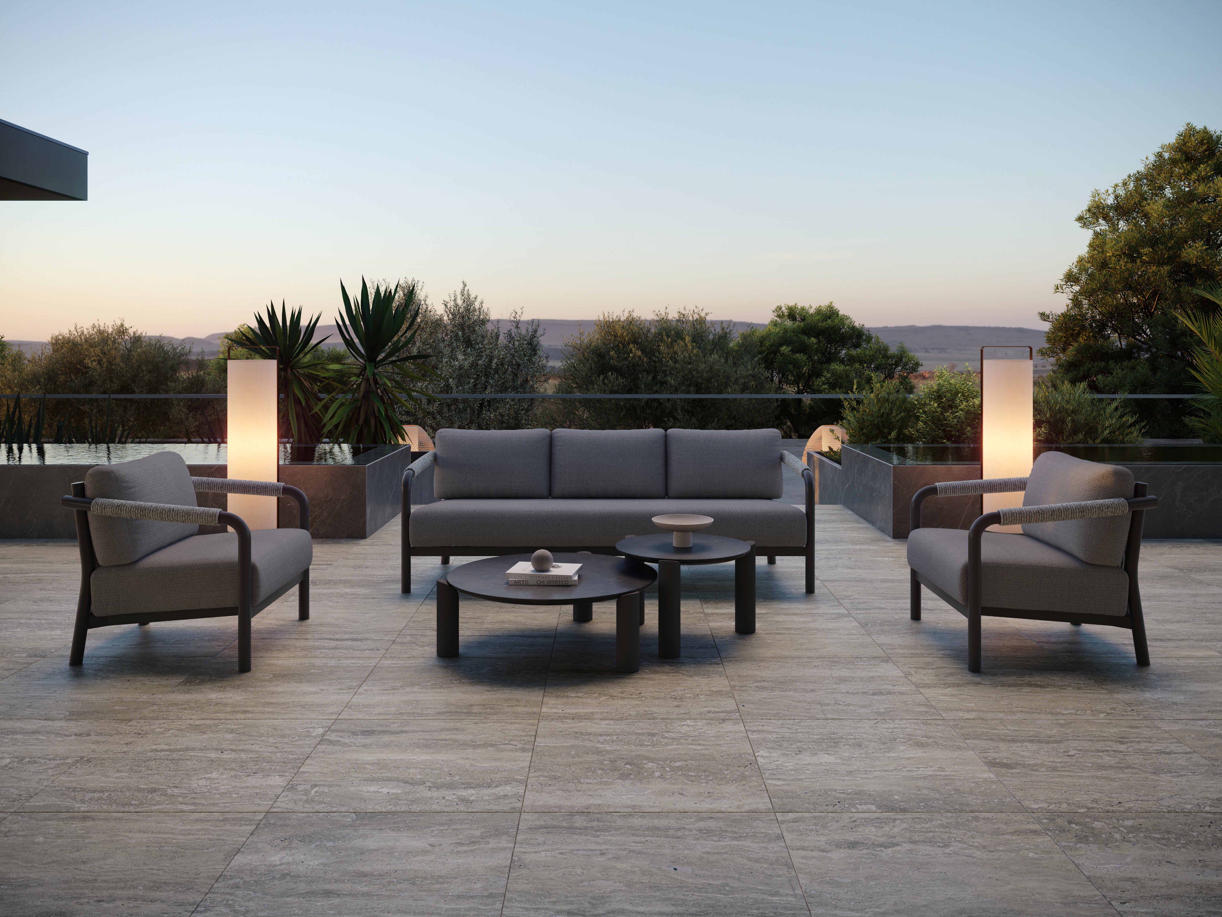 Sofa outdoor LORVAIN-nightfall 3-osobowa