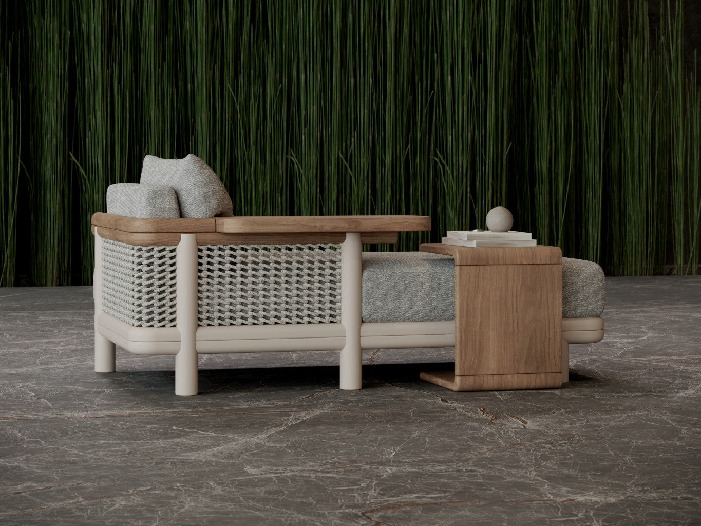 Moduł łóżka dziennego prawy ALVO-bisque