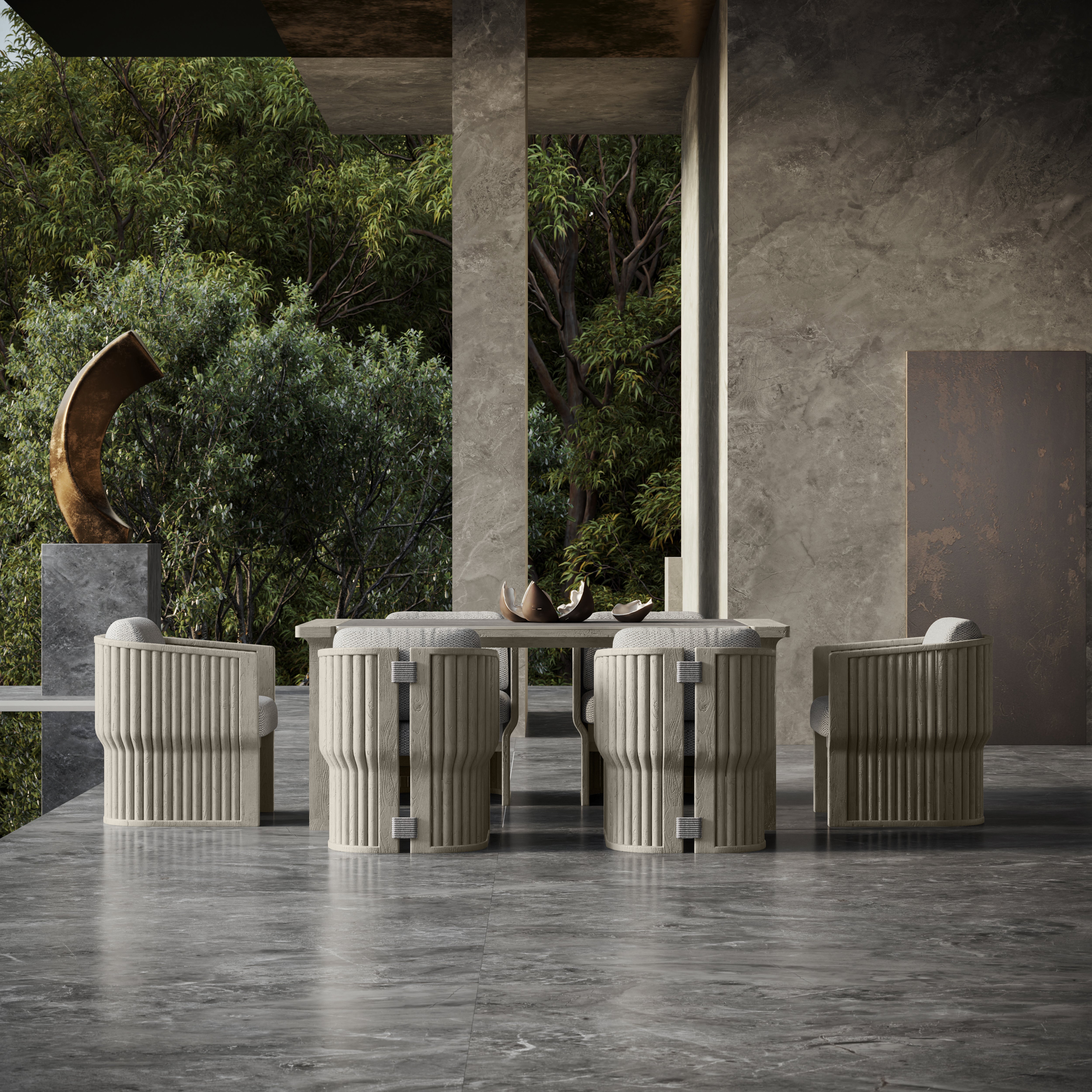 Zestaw jadalniany outdoor ELYTHIA-ash