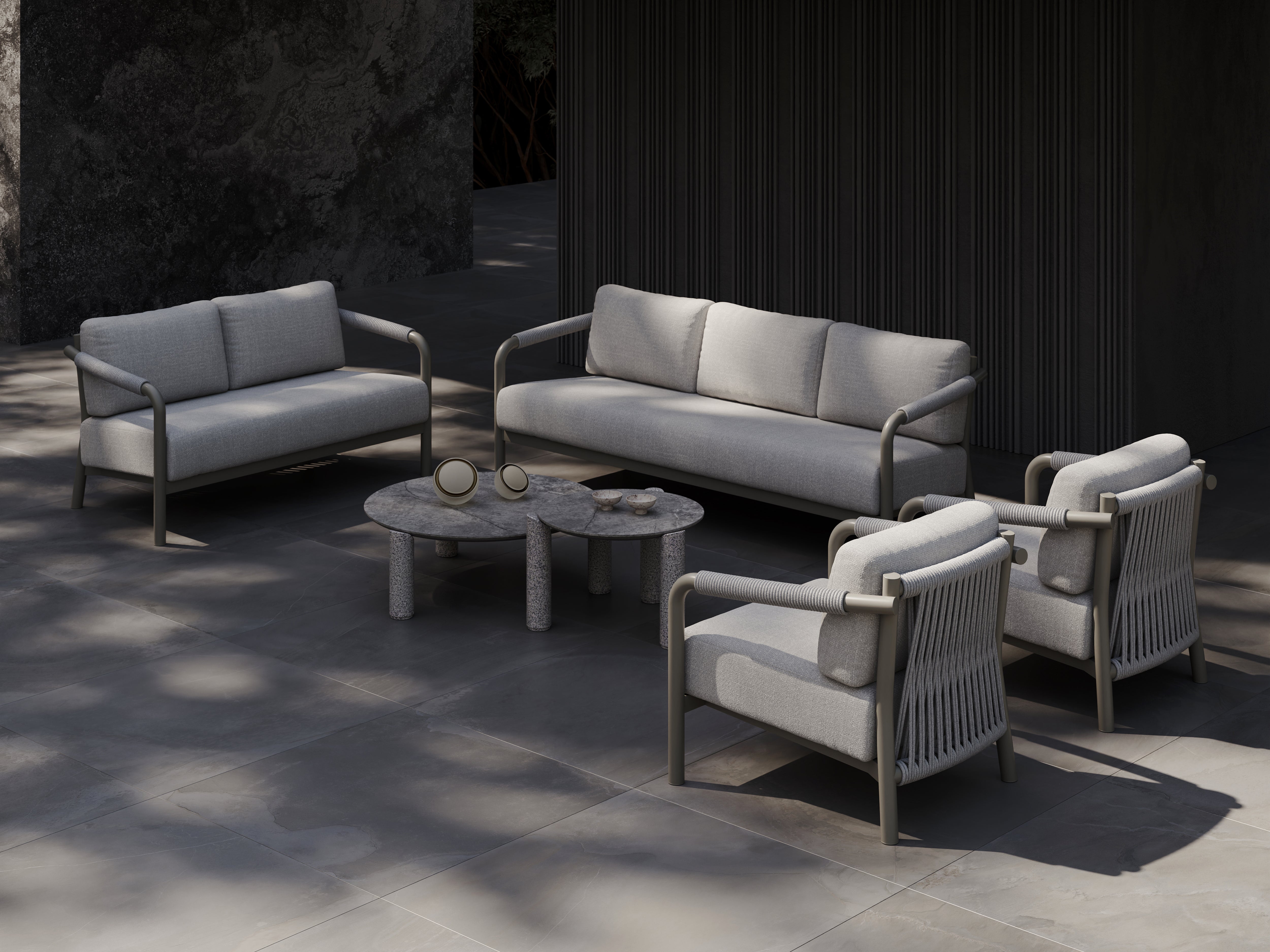 Zestaw wypoczynkowy outdoor LORVAIN-silver XL