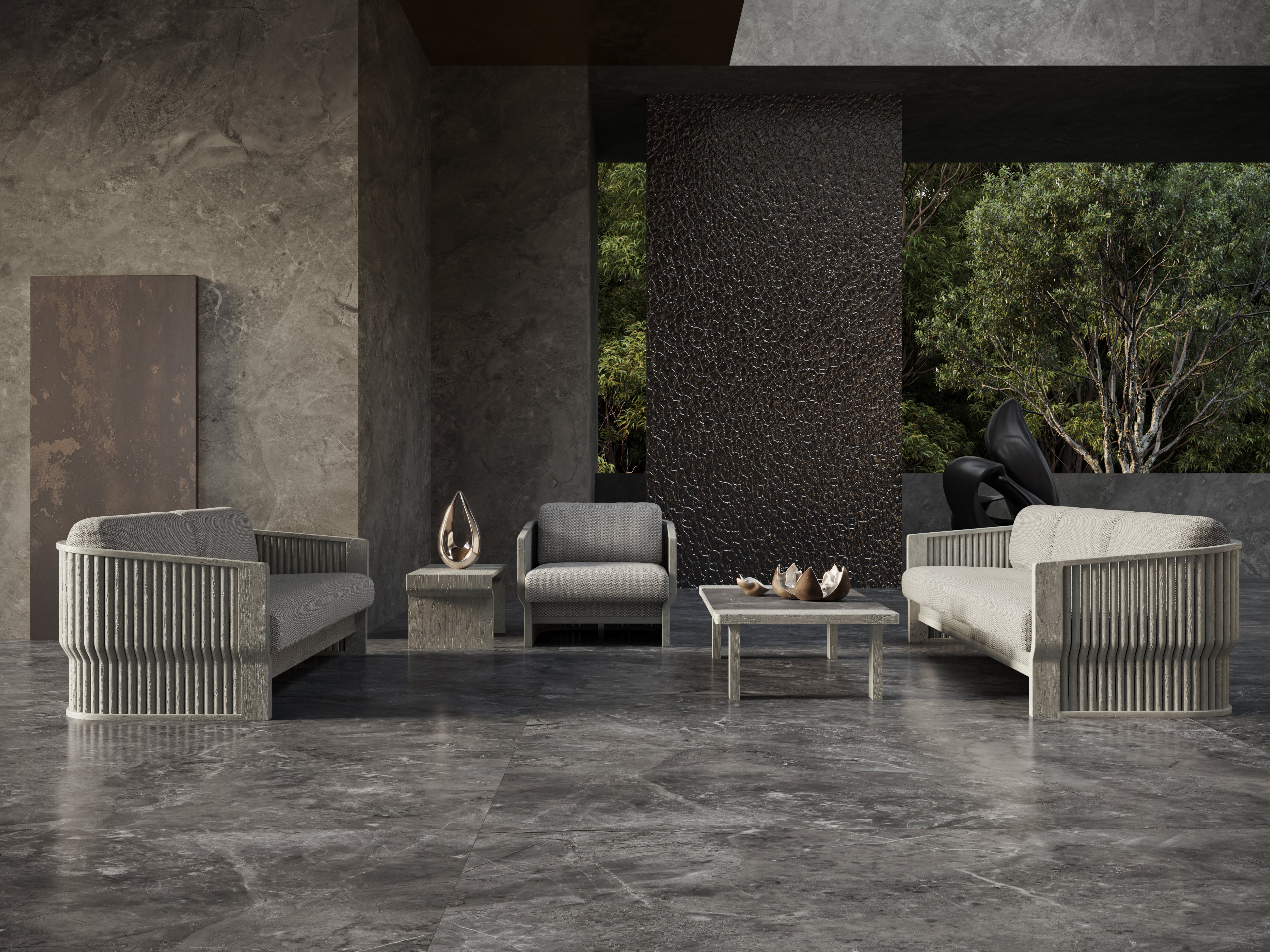 Zestaw wypoczynkowy outdoor ELYTHIA-ash L