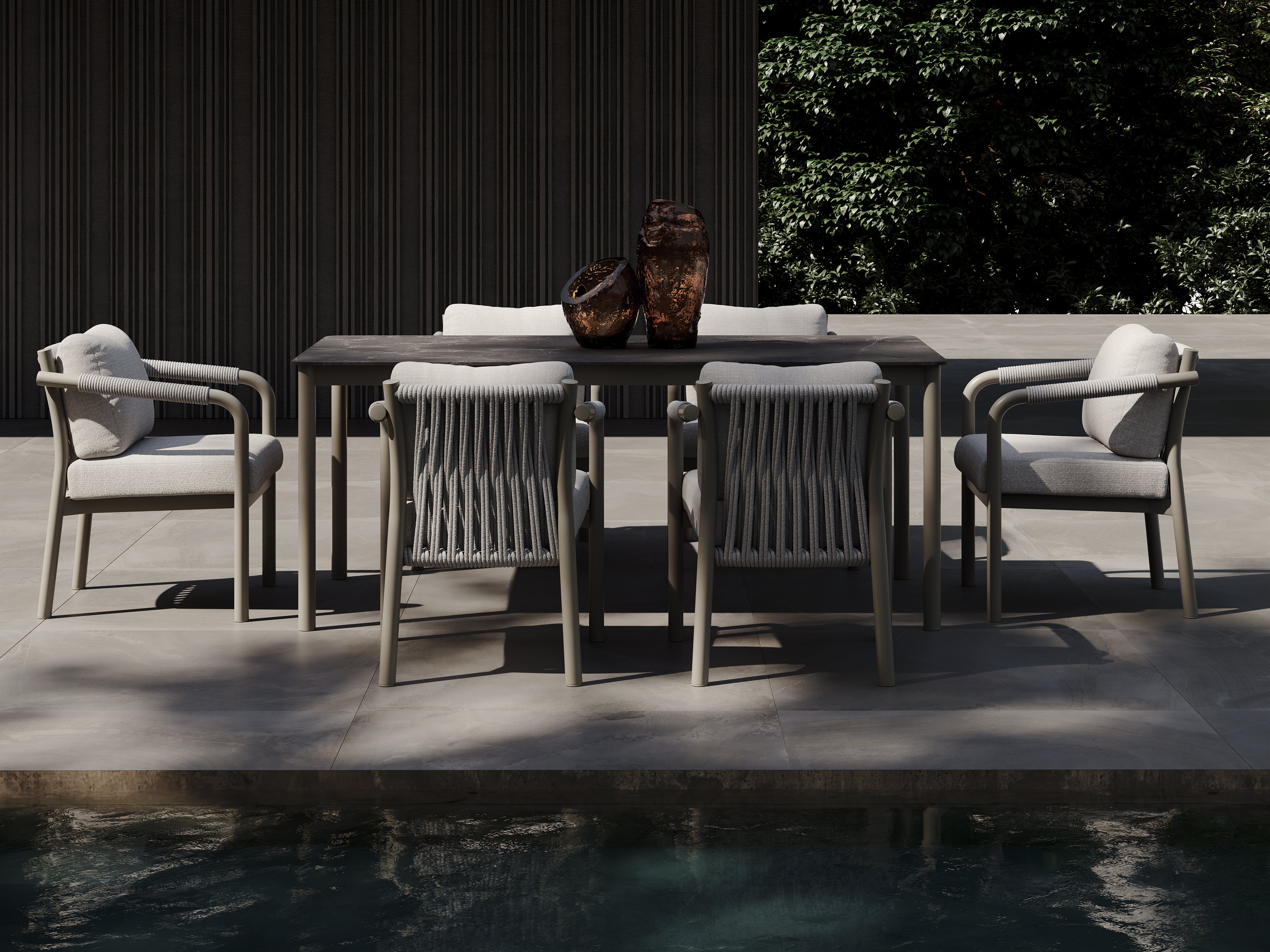 Zestaw jadalniany outdoor LORVAIN-silver L