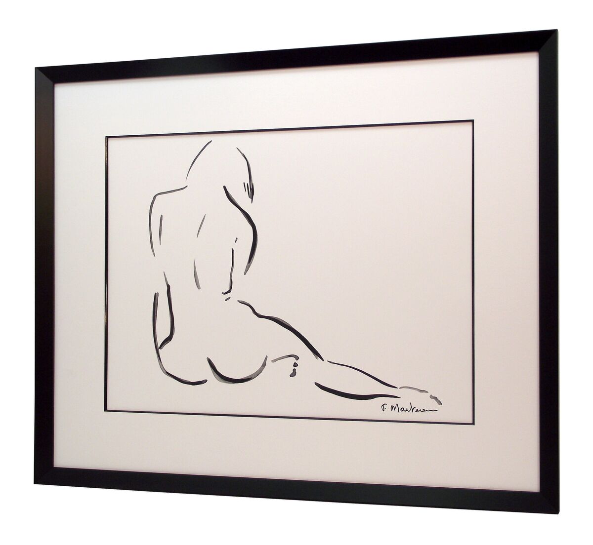 Obraz Akt Lilly 67x55 cm z białym passe-partout i czarnym slipem