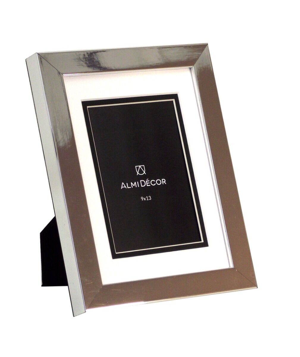 AlmiDecor frame 9x13 cm silver white passe-partout