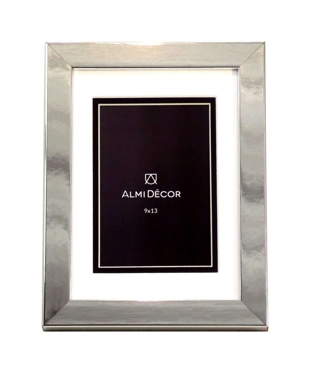 AlmiDecor frame 9x13 cm silver white passe-partout