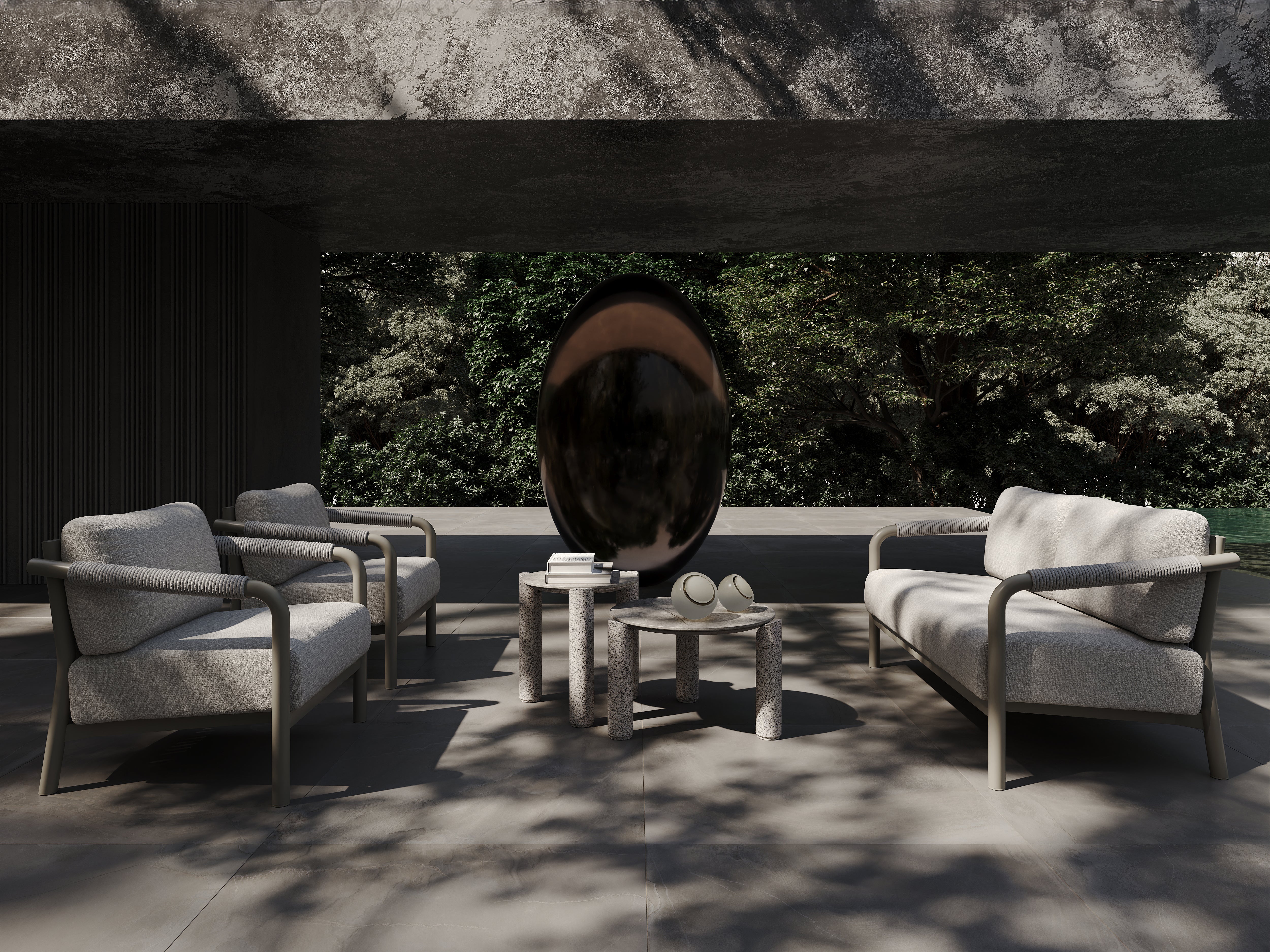 Zestaw wypoczynkowy outdoor LORVAIN-silver S
