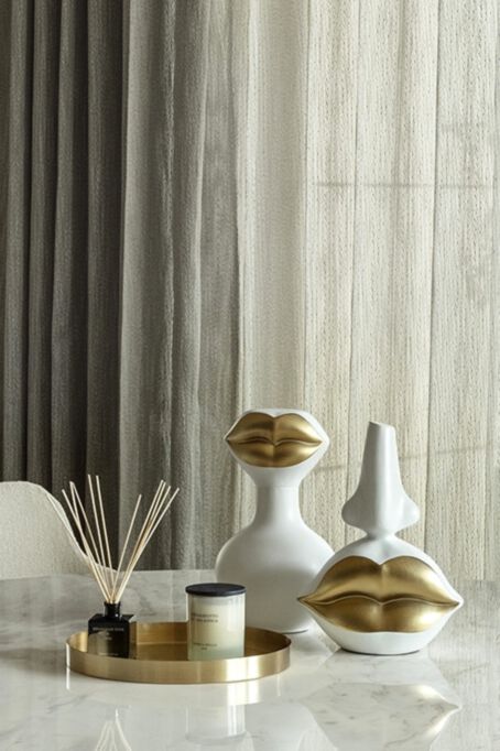 Dekoracja ceramiczna Lips w kolorze białym