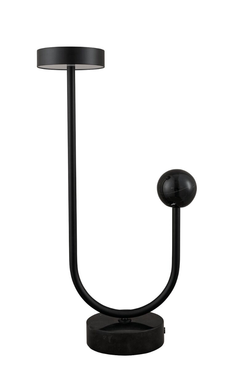 Lampa stołowa GRASIL z marmurową bazą i zakrzywionymi metalowymi rurkami