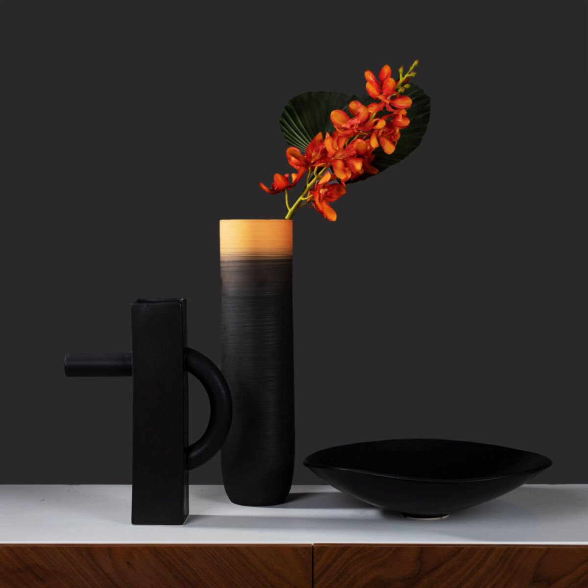 Wazon wysoki ceramiczny Mella Black