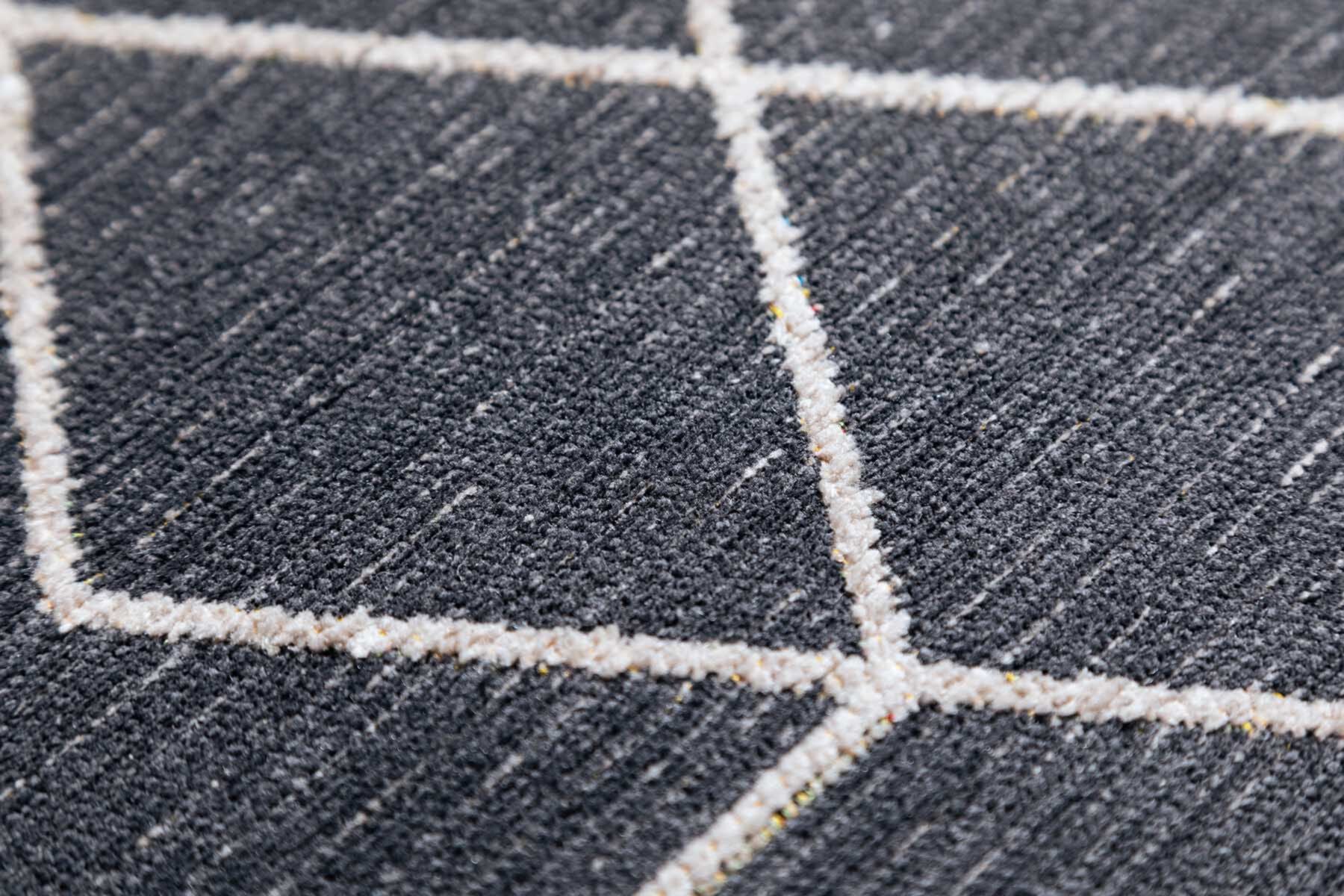 Easy-cleaning carpet hexagons gray Cube 160x230