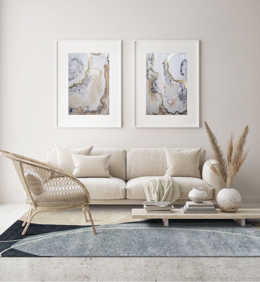 Hand-woven Glacier rug