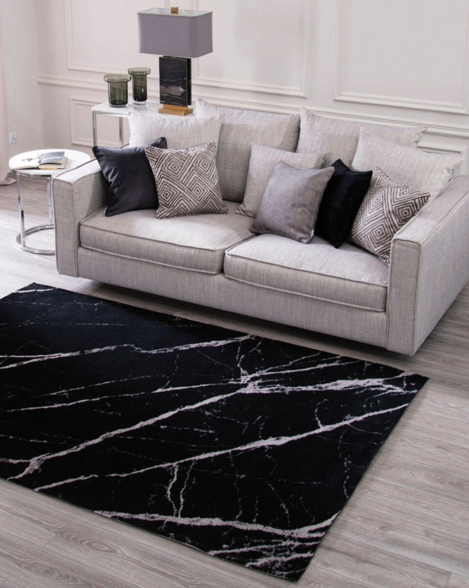 Easy-cleaning carpet black white marble Zień Pietra