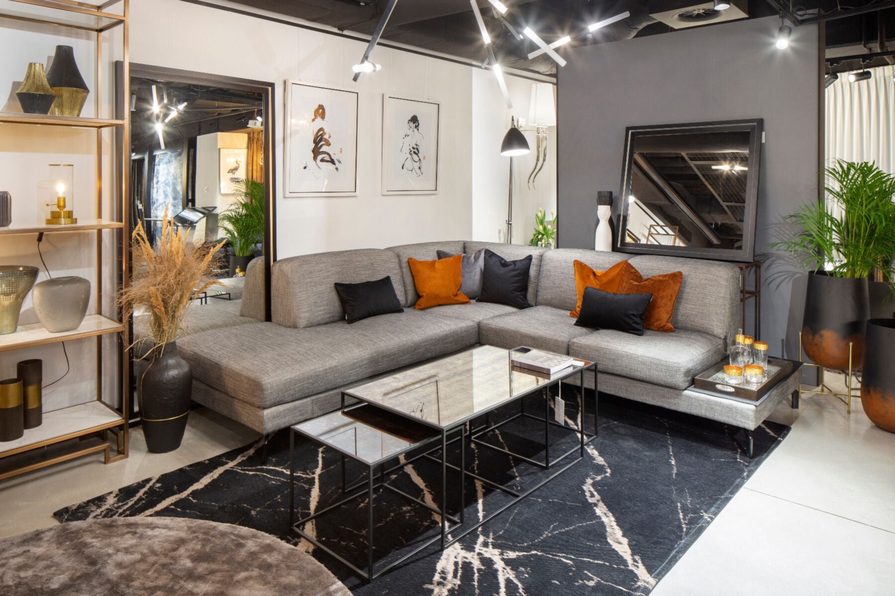 Easy-clean black marble carpet Zień Pietra