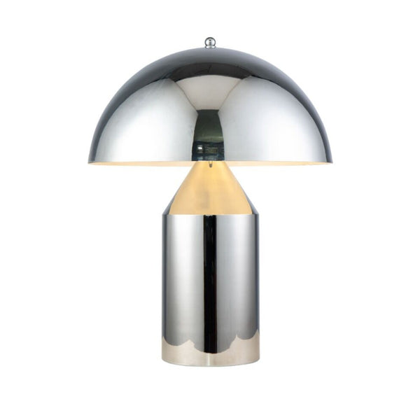 Metalowa lampa stołowa w chromowanym wykończeniu