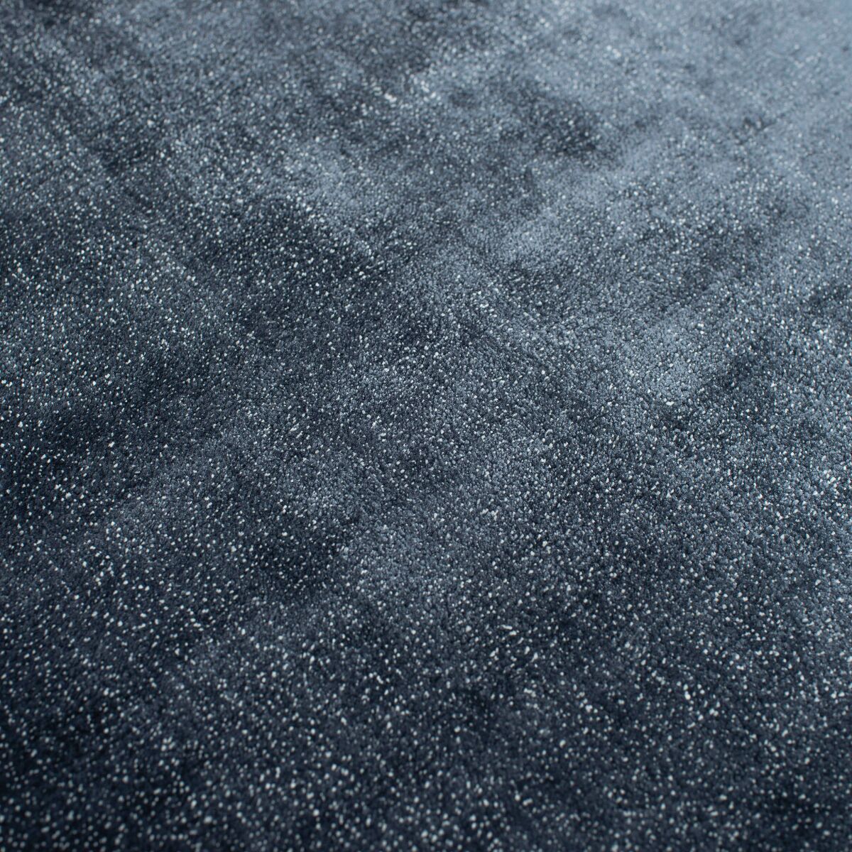 Hand-woven round carpet blue Linen