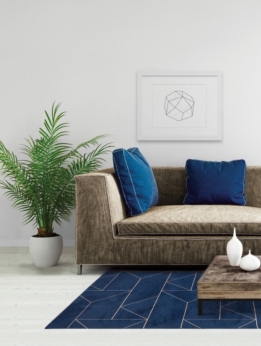 Dywan łatwoczyszczący indygo geometryczny Marlin 160x230