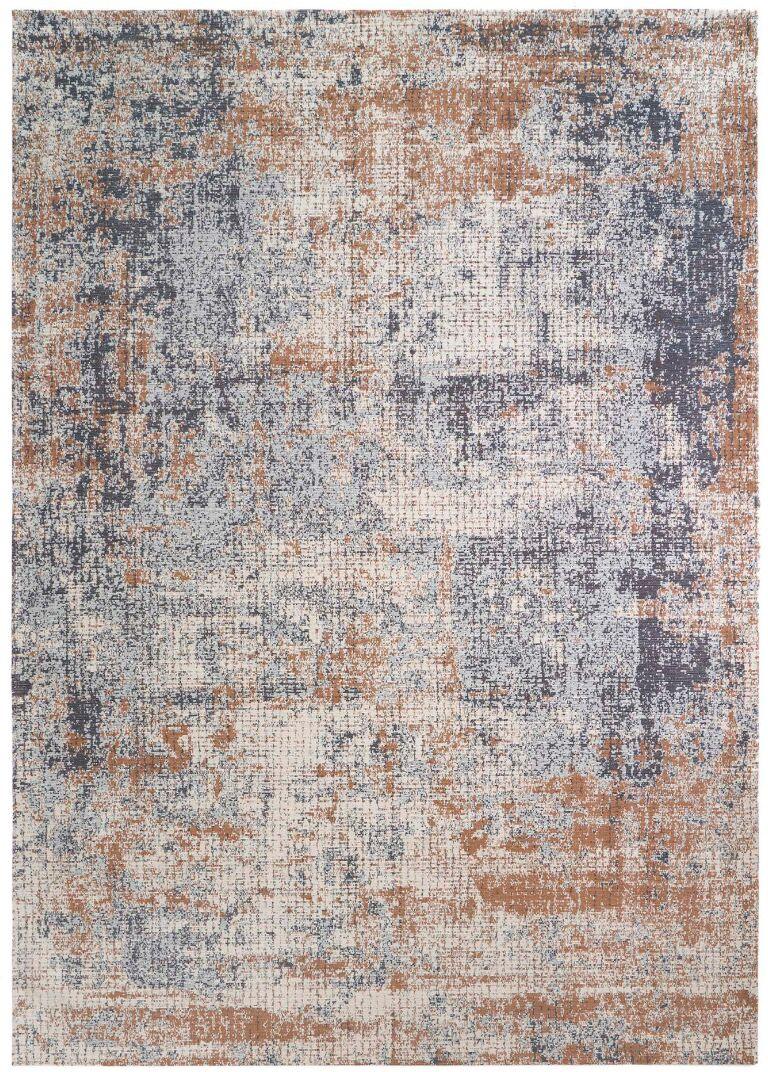 Nowoczesny dywan Rustic Beige z kolekcji Magic Home o przetartym wzorze w odcieniach beżu, szarości i miedzi.