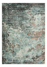 blue, dark gray, peach, ivory