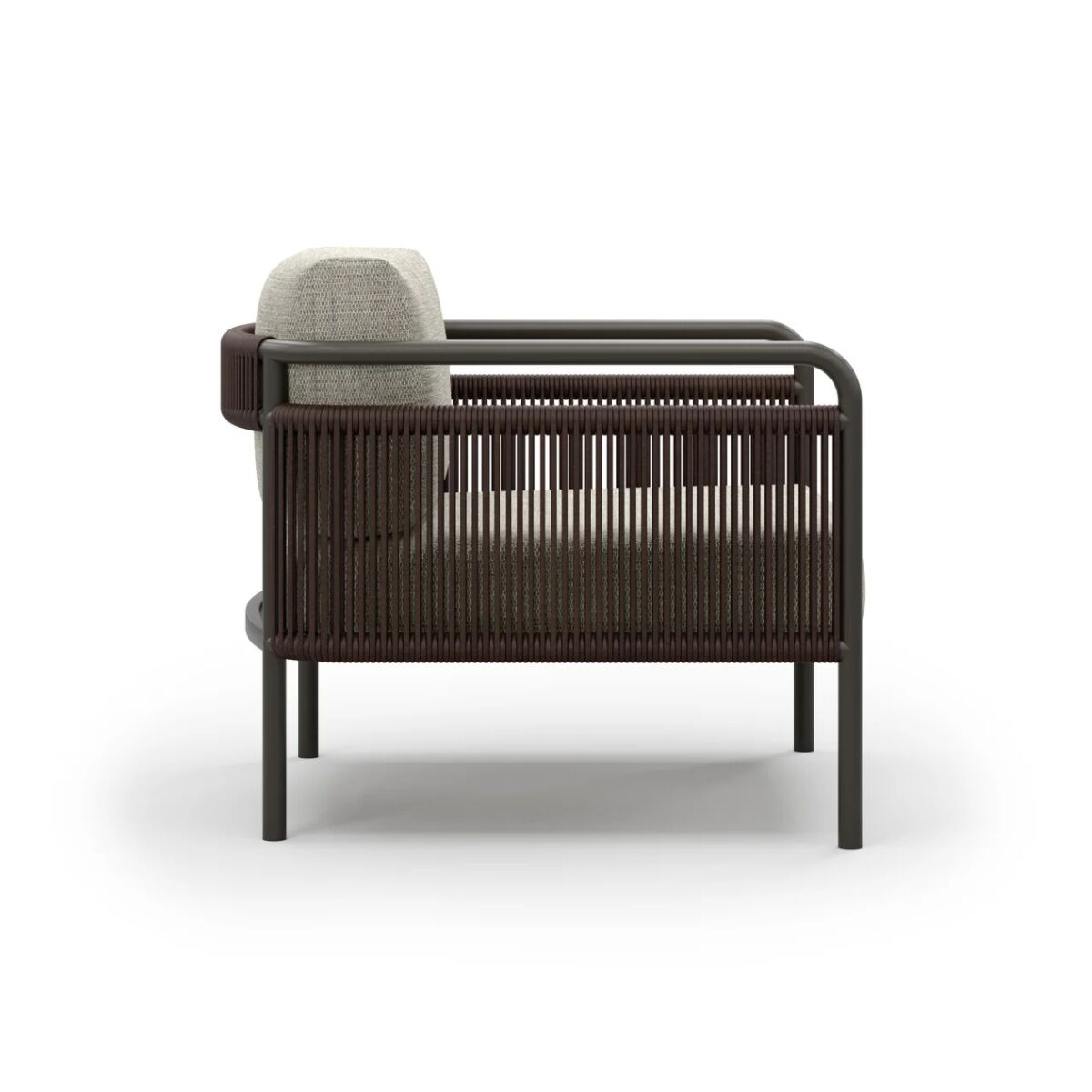 Sofa ogrodowa z technorattanu widok z boku