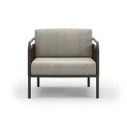 Sofa ogrodowa z technorattanu i aluminium widok z przodu

