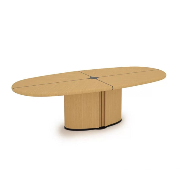 Stół Vega z drewnianym blatem, elegancki design, jasne drewno