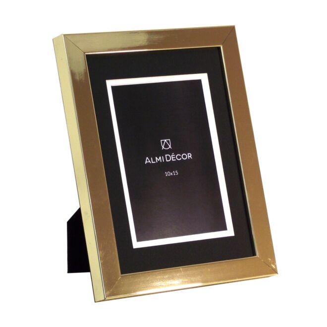 Ramka AlmiDecor 10x15 cm złota czarne passe-partout